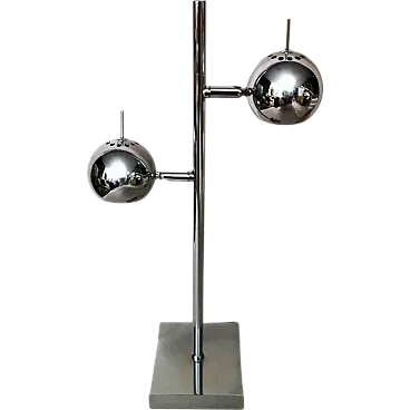 Lampada da tavolo in metallo cromato stile Goffredo Reggiani, anni '70