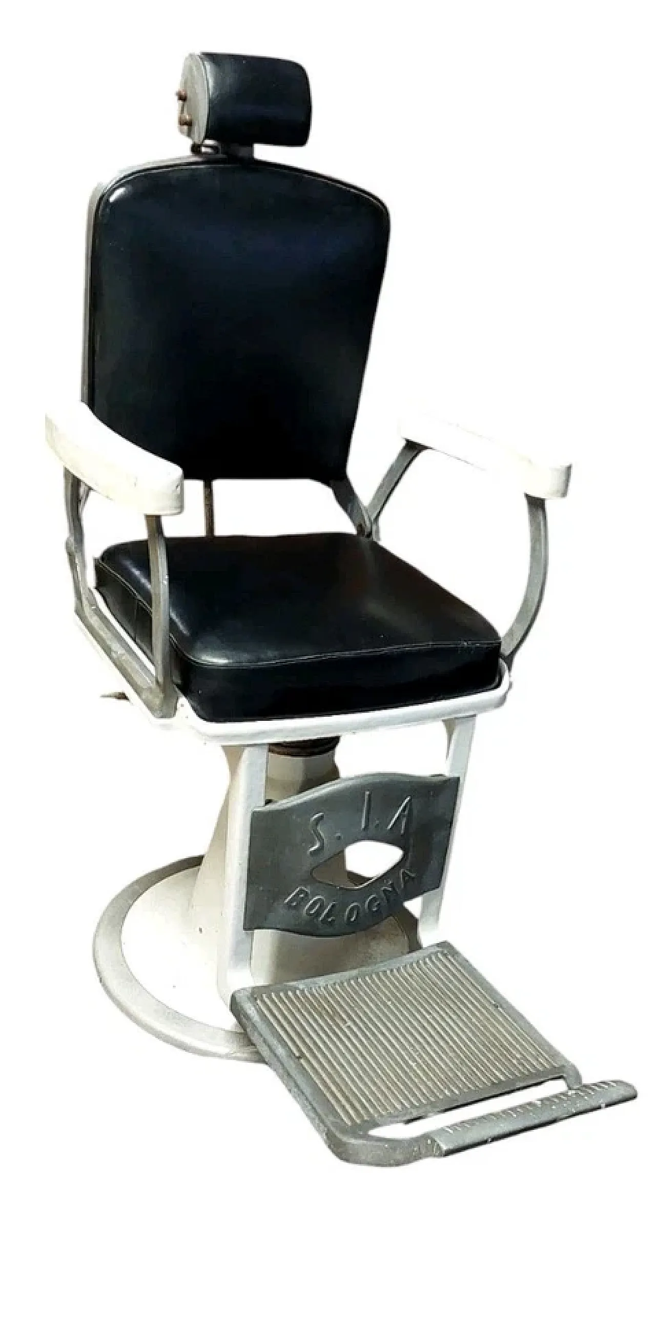 Aluminium and leather barber's armchair, mid-19th century 1