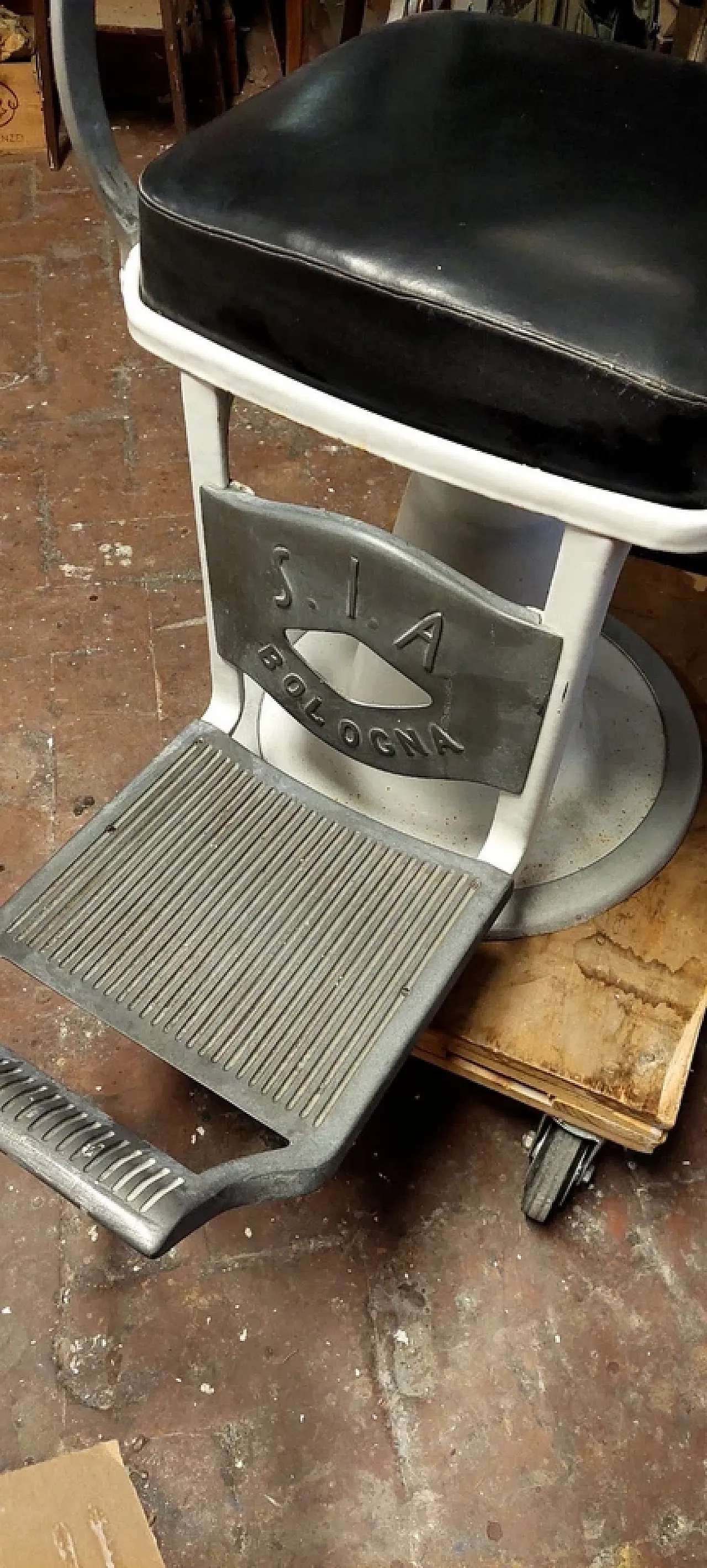 Aluminium and leather barber's armchair, mid-19th century 11