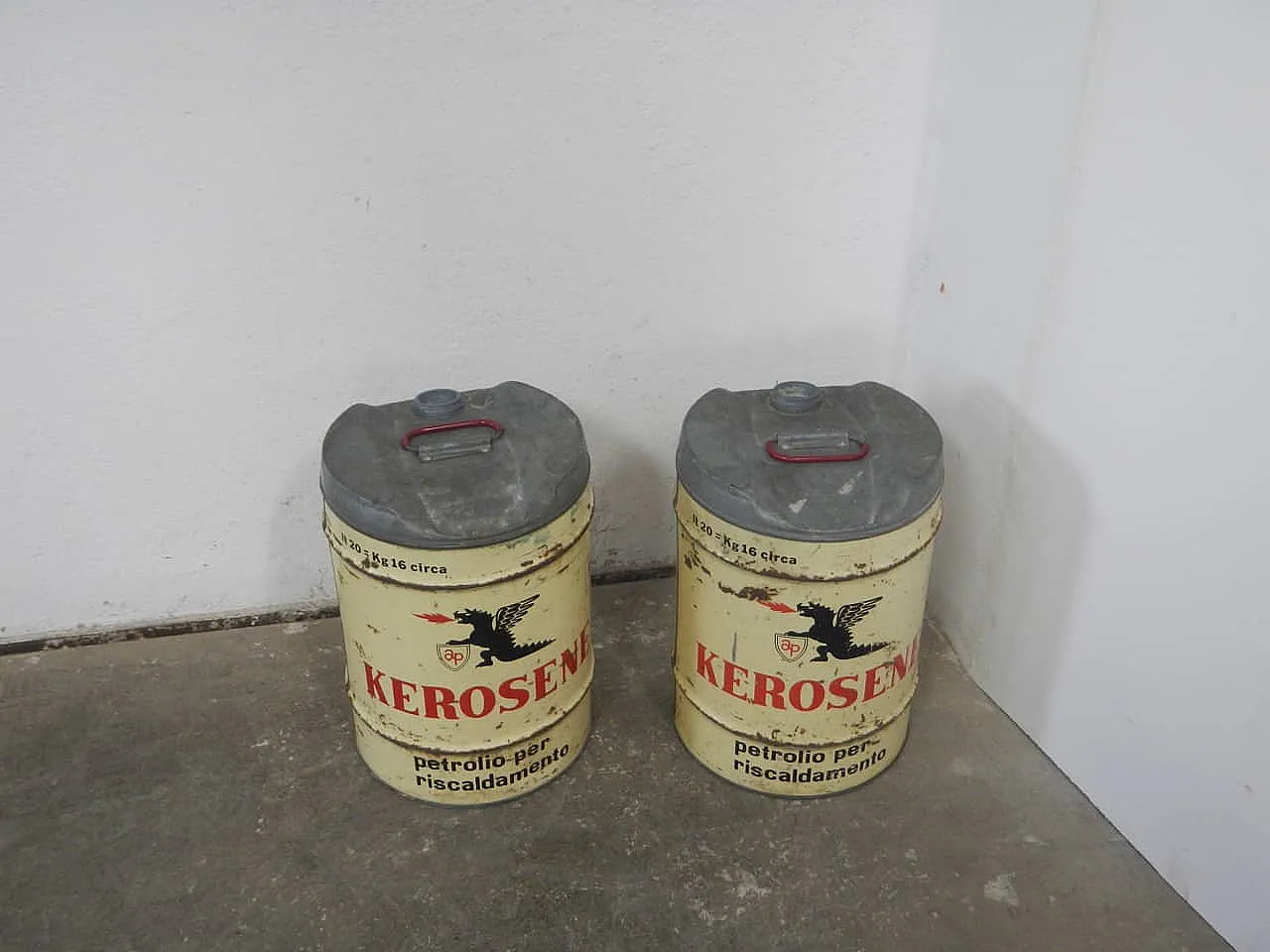 Pair of Kerosene tins, 1970 2
