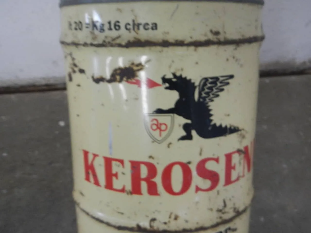Pair of Kerosene tins, 1970 9