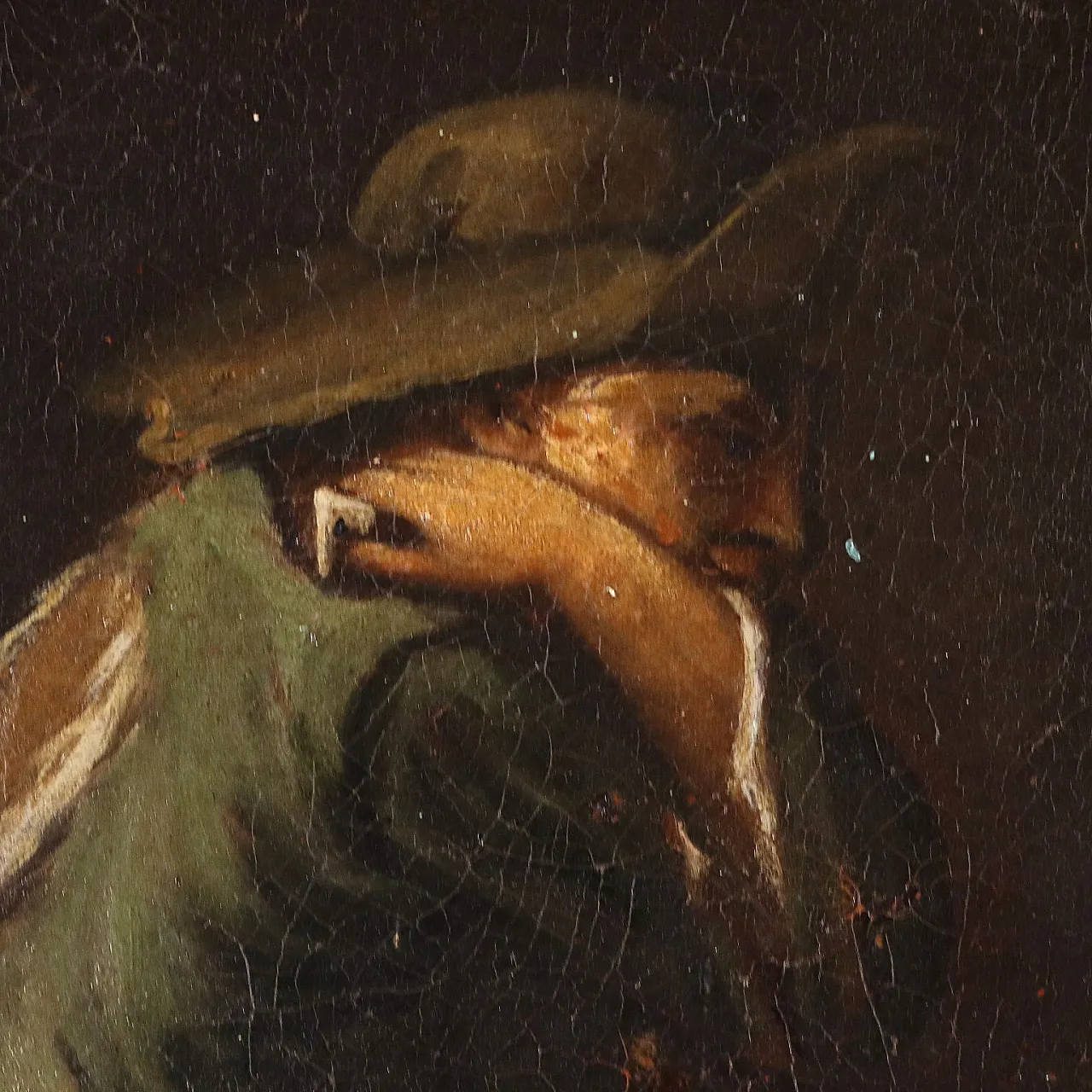 Scena con Giocatori di Carte, olio su tela, '800 5