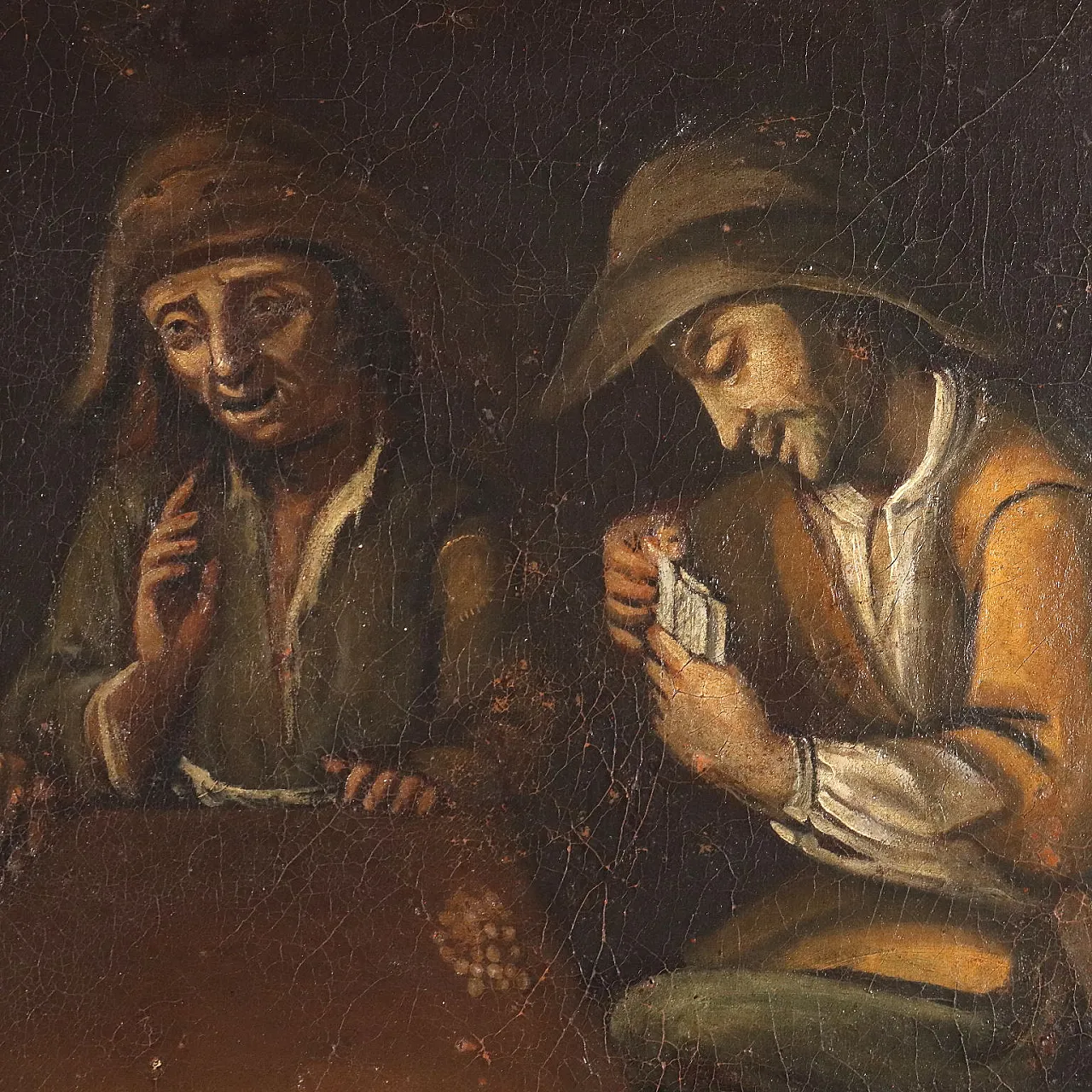 Scena con Giocatori di Carte, olio su tela, '800 6
