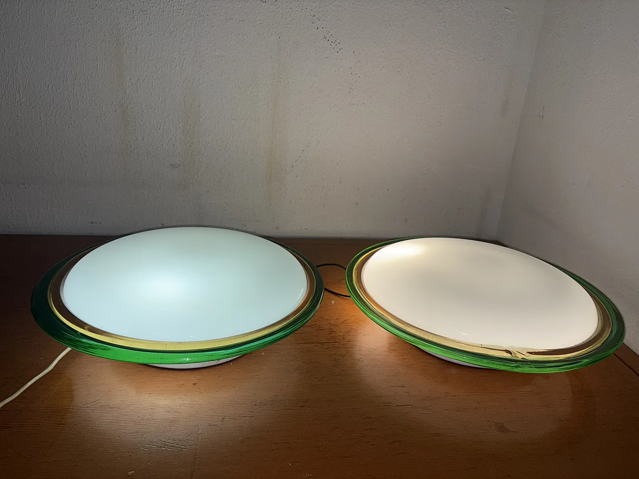 Coppia Plaffoniere, vetro Murano, anni '70 1