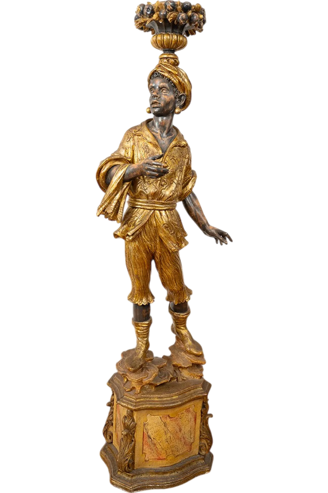 Moro veneziano, scultura policroma in legno policromo, 20th century 7