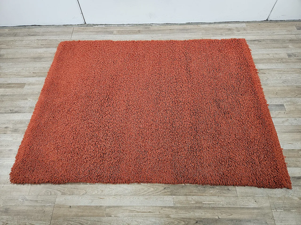 Rug Italian in red wool, 70s 2