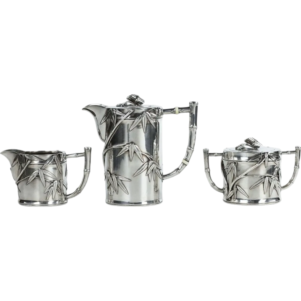 Japanese silver tea set, 20th century 8