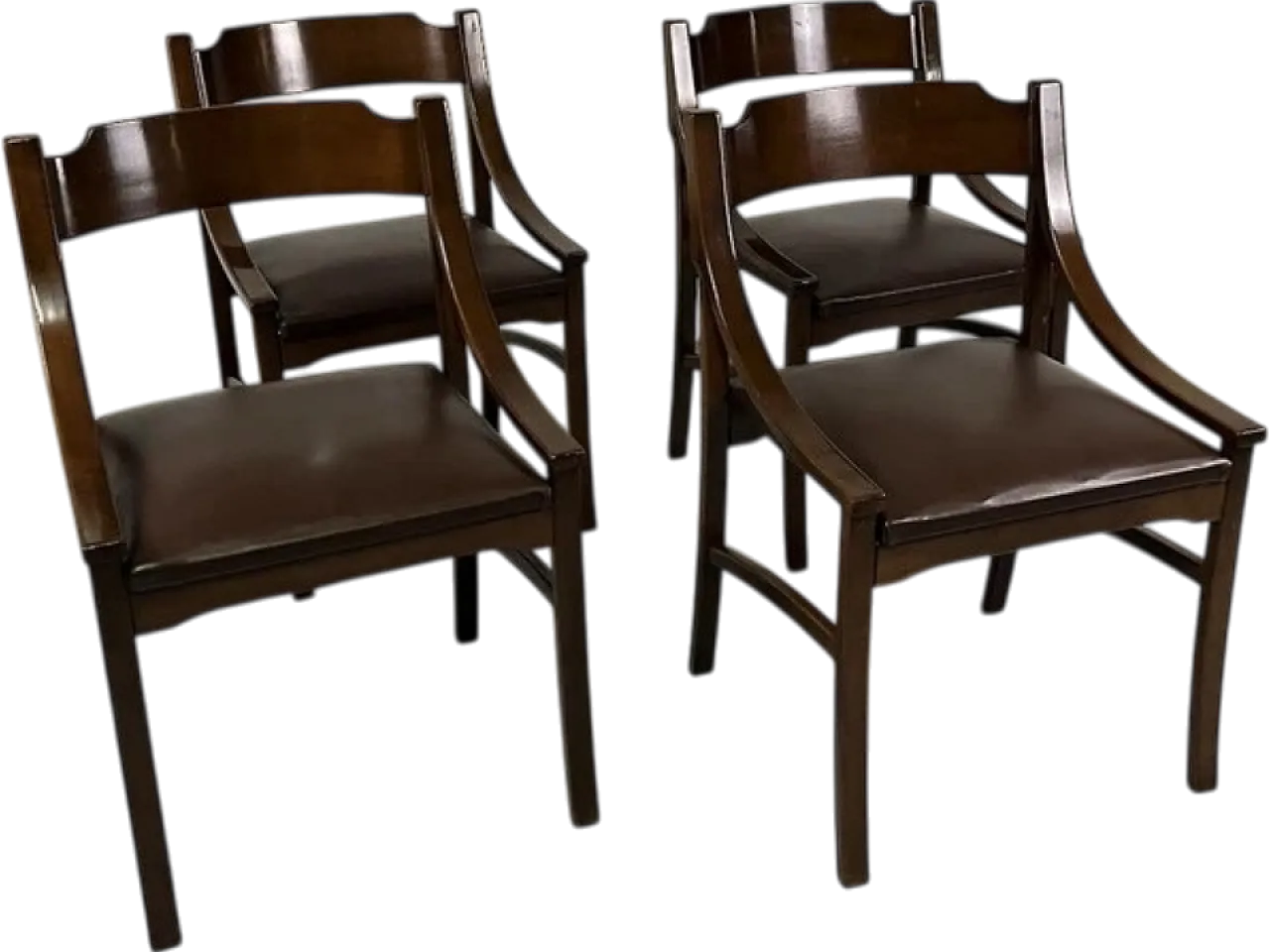 4 Sedie in legno di Ico Parisi, anni '60 14