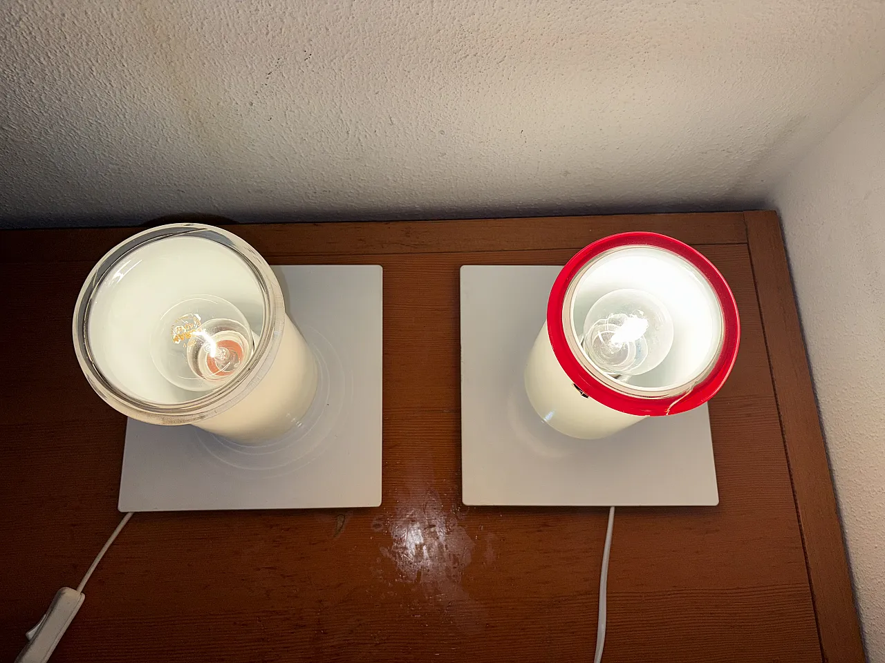 Coppia lampade Space Age in vetro, anni '70 2