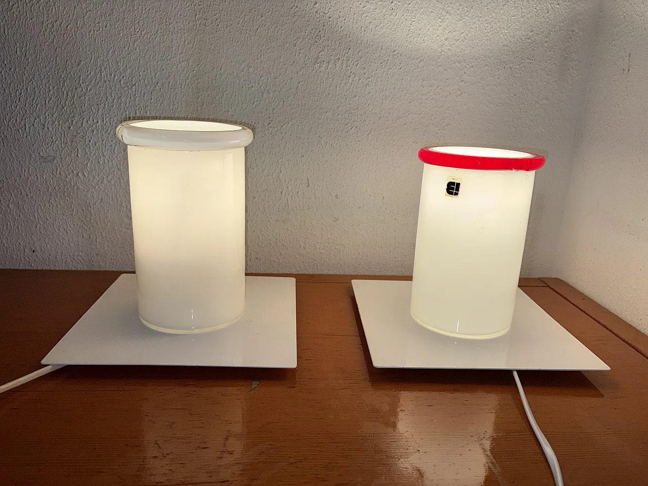 Coppia lampade Space Age in vetro, anni '70 3