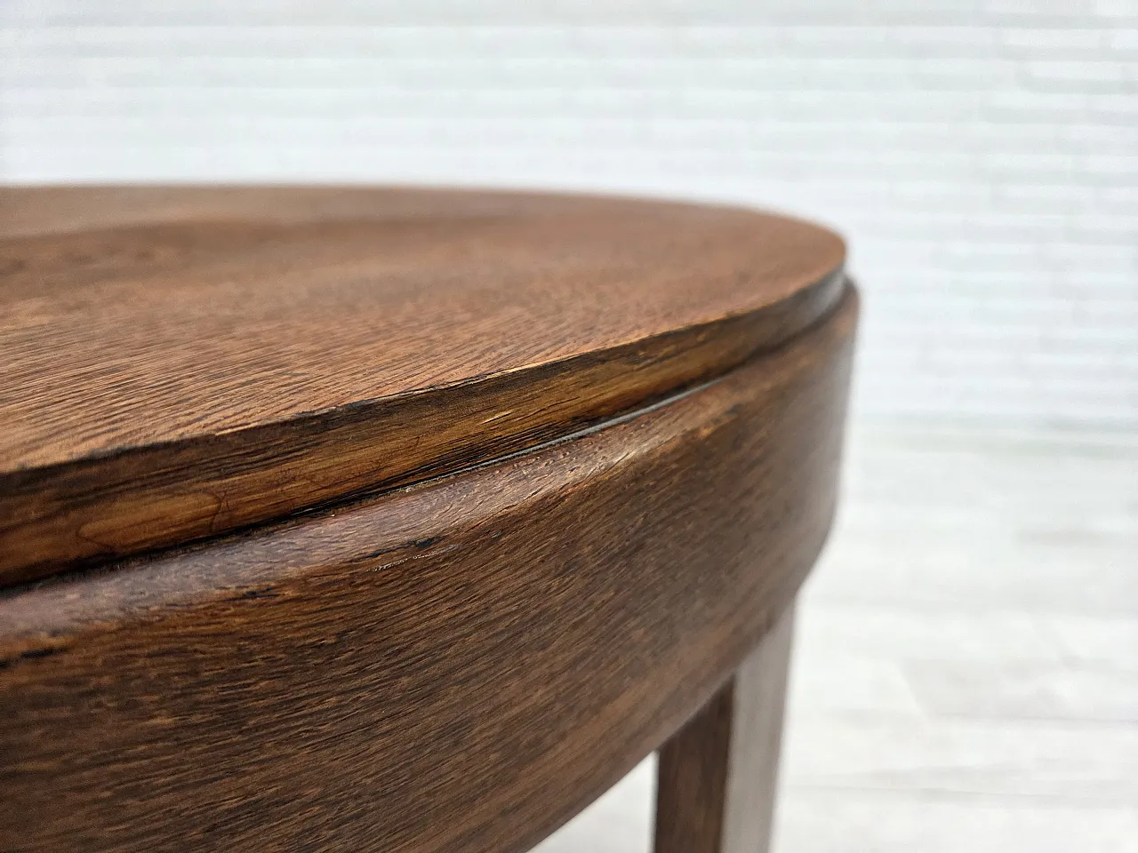 Danish Art Deco coffee table with shelf, oak wood, 1950s 6