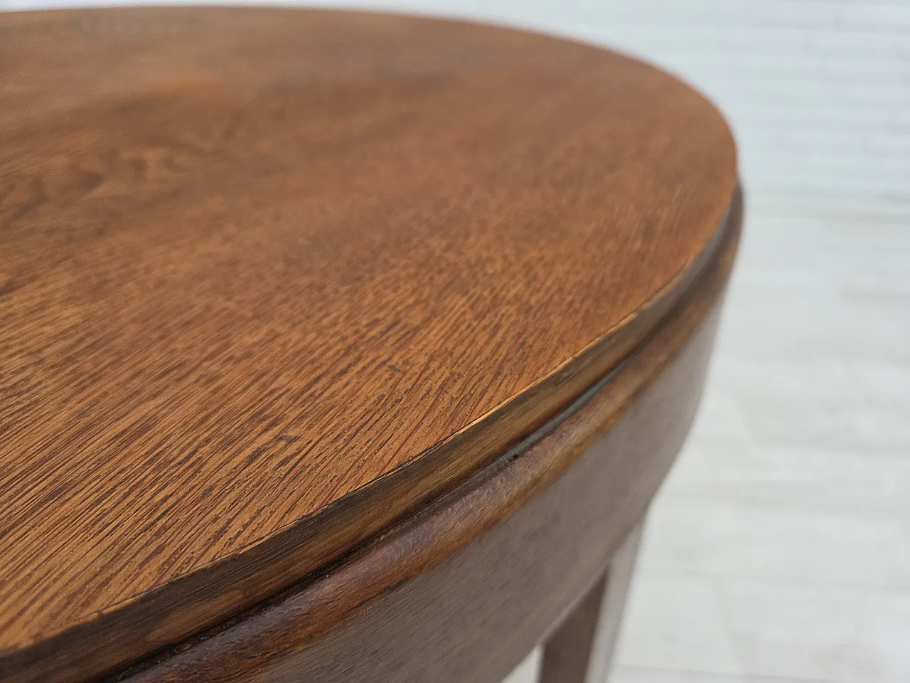 Danish Art Deco coffee table with shelf, oak wood, 1950s 7