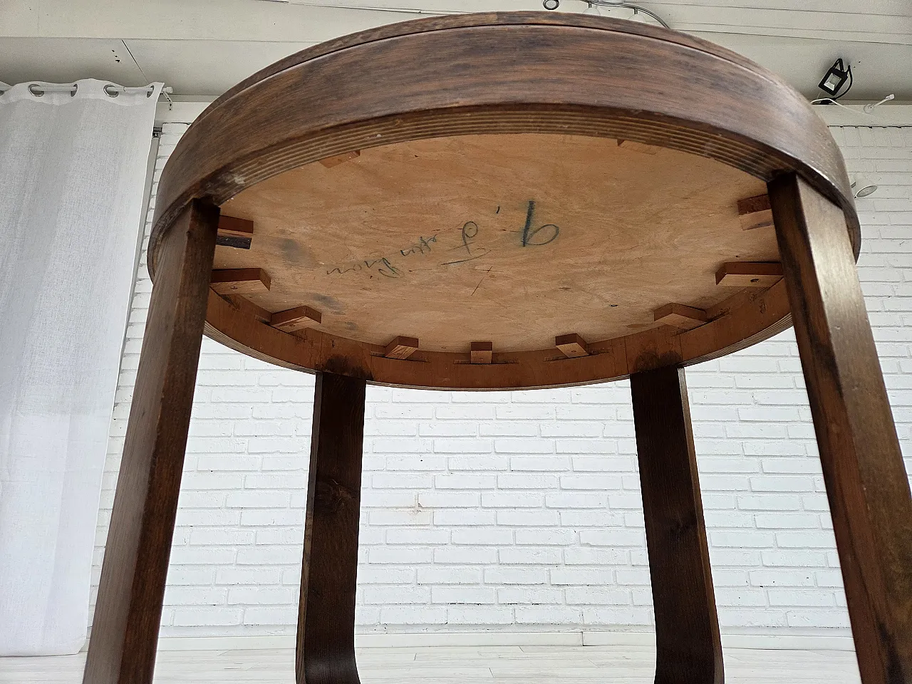 Danish Art Deco coffee table with shelf, oak wood, 1950s 11