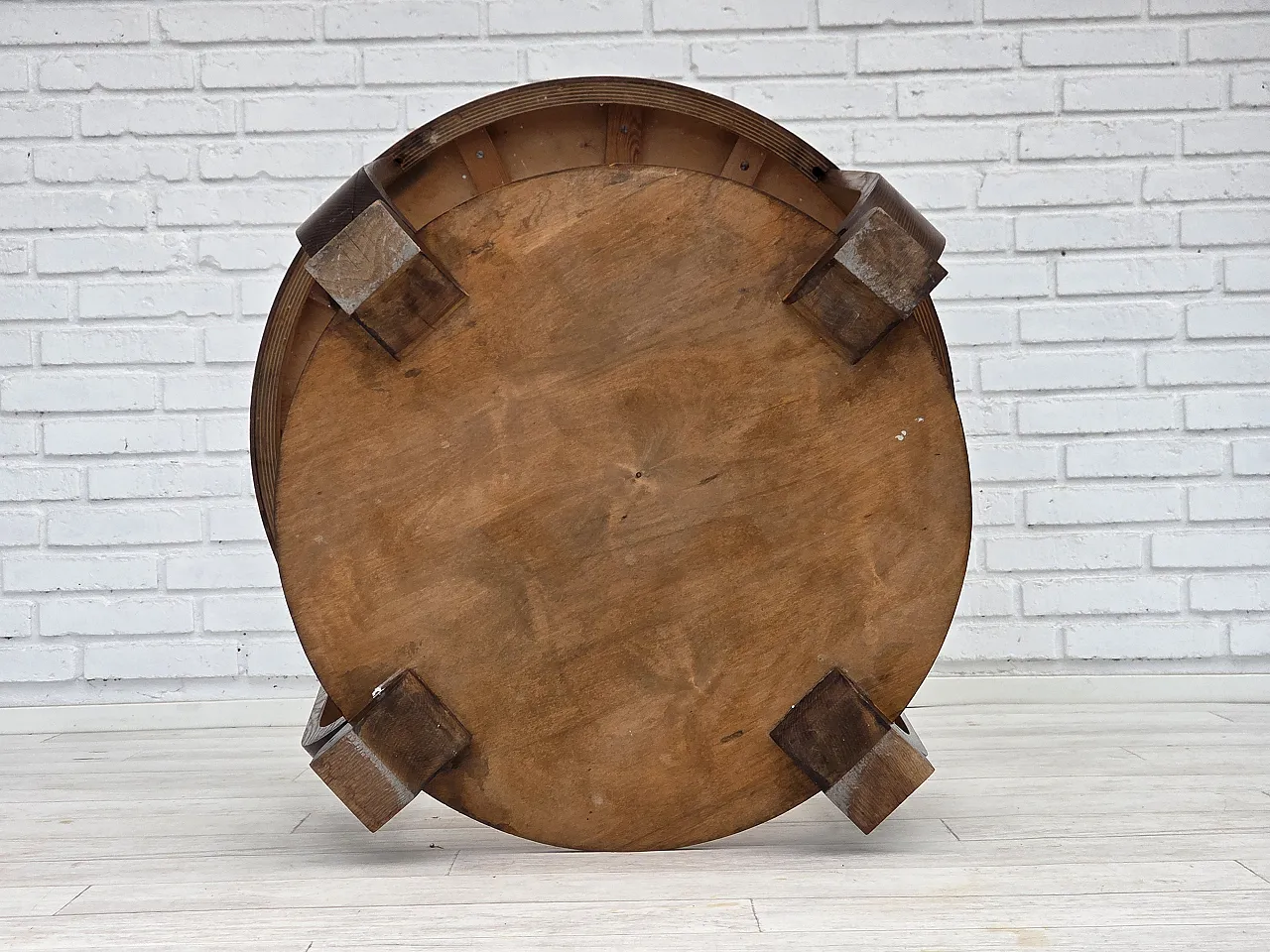 Danish Art Deco coffee table with shelf, oak wood, 1950s 13