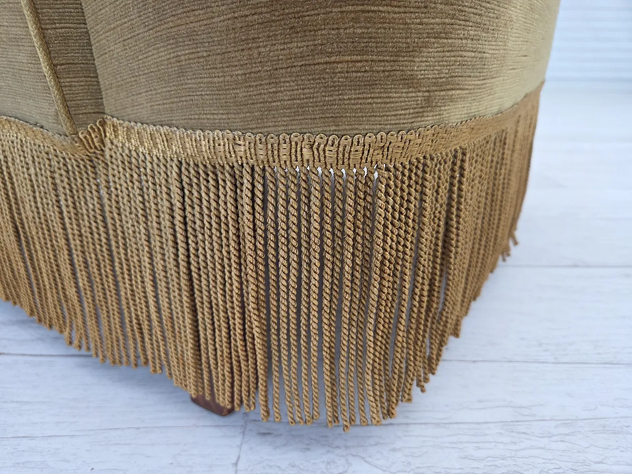 Danish armchair, light green velour, 1970s 2