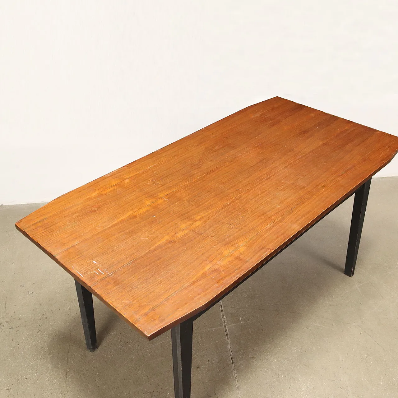 Ebony stained wood and teak veneered wood table, 1960s 3