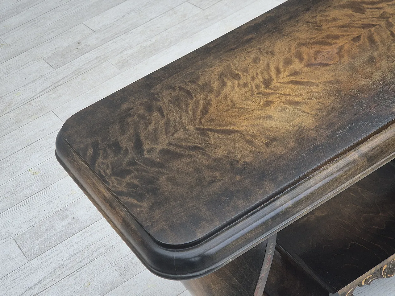 Danish Art Deco coffee table with shelf, ash wood. 1950s 2