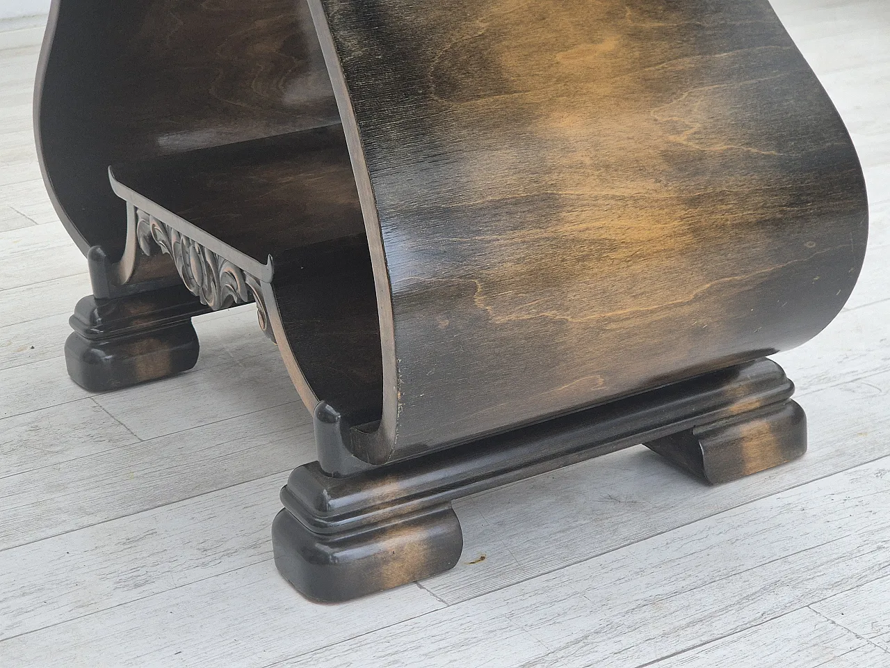 Danish Art Deco coffee table with shelf, ash wood. 1950s 7