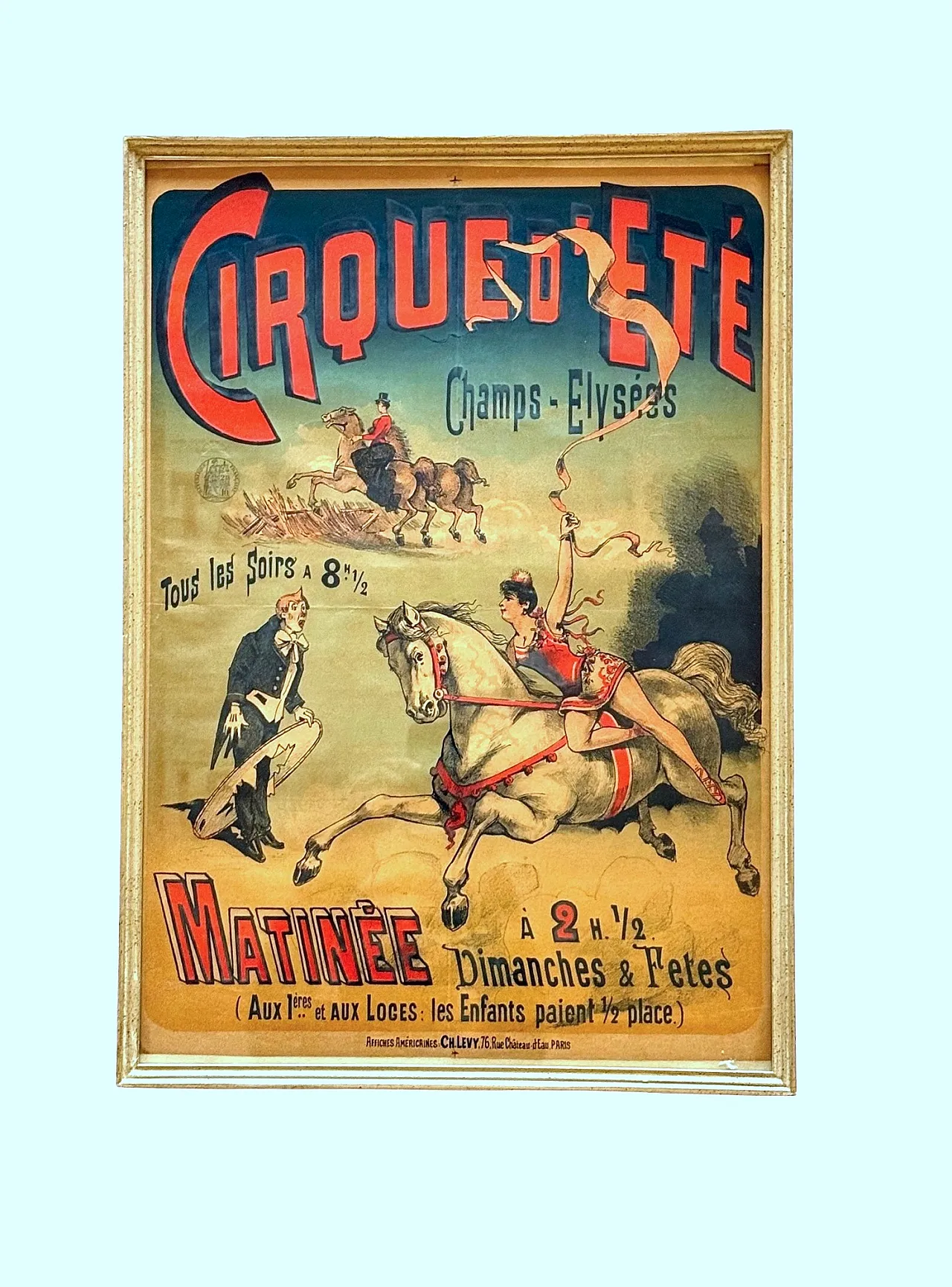 Charles Levy, Cirque d'Ete, Framed Original affiche, c. 1900 6