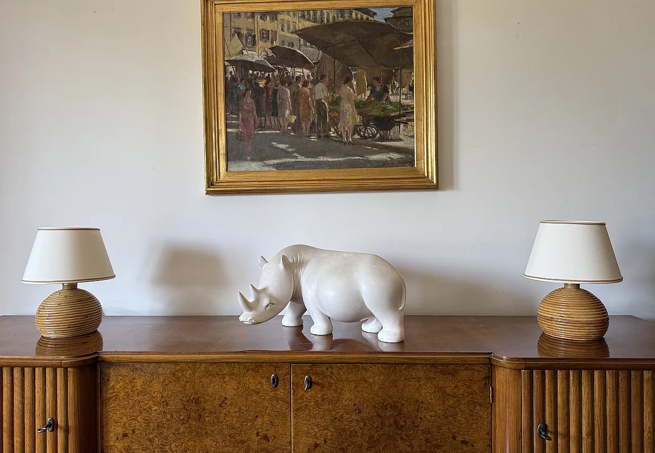 Coppia di lampade da tavolo in vimini di Vivai del Sud, 1960 3