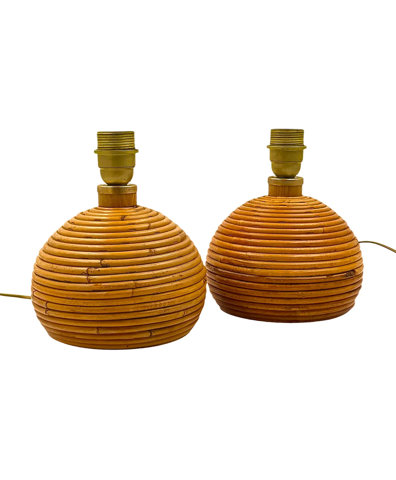 Coppia di lampade da tavolo in vimini di Vivai del Sud, 1960 11