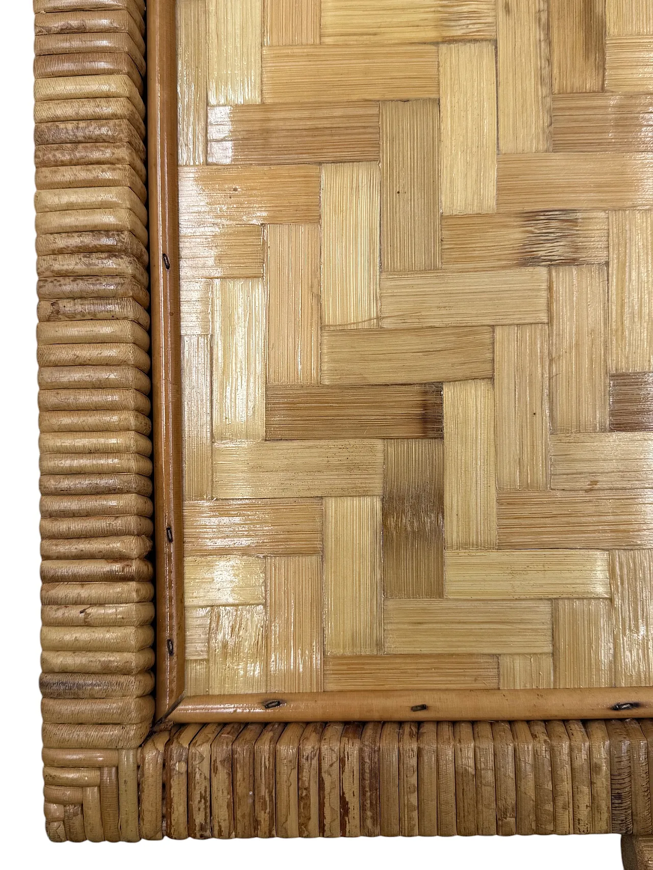 Hollywood Regency Bamboo and Wicker Tray, Italy 1970s 13
