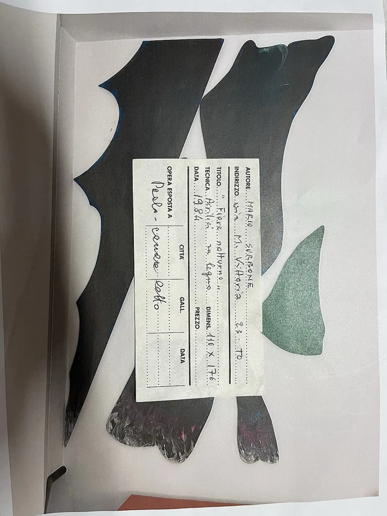 Fiore Notturno di Mario Surbone, acrilico su legno, anni '80 14