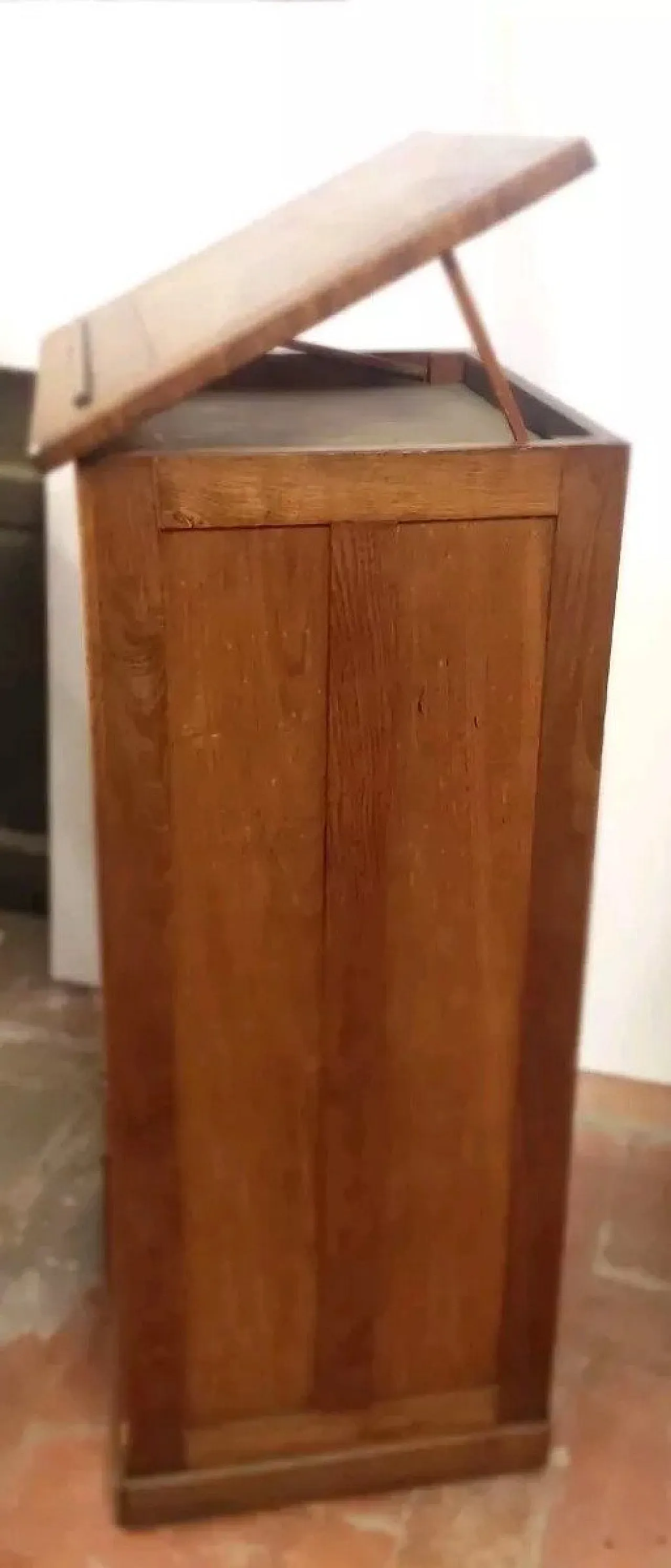 Wooden office cabinet with sliding door and drawers, 20th century 6