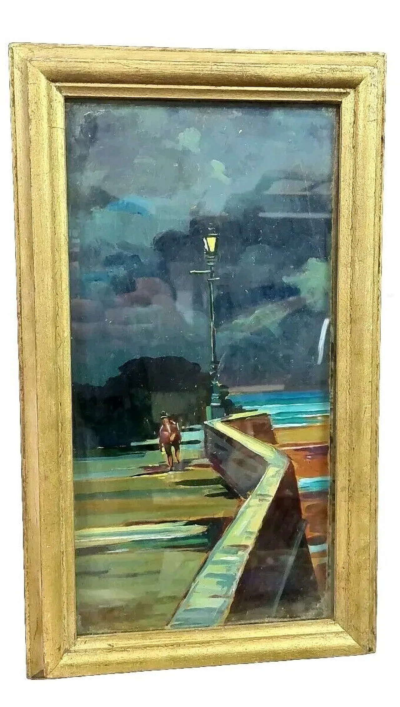 Livorno, oil on faesite, 1970s 1