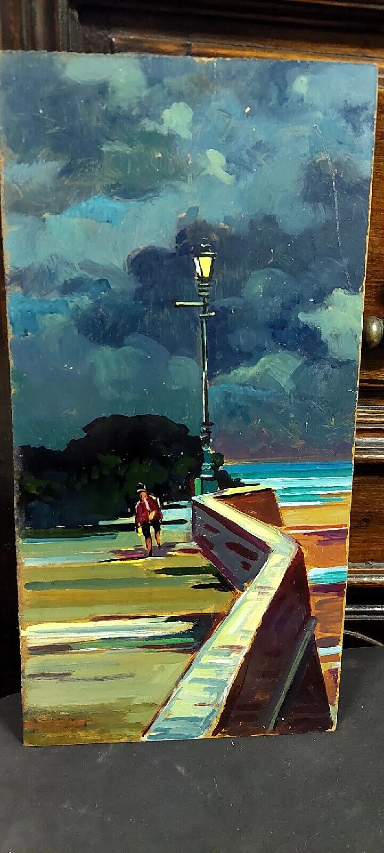 Livorno, oil on faesite, 1970s 8