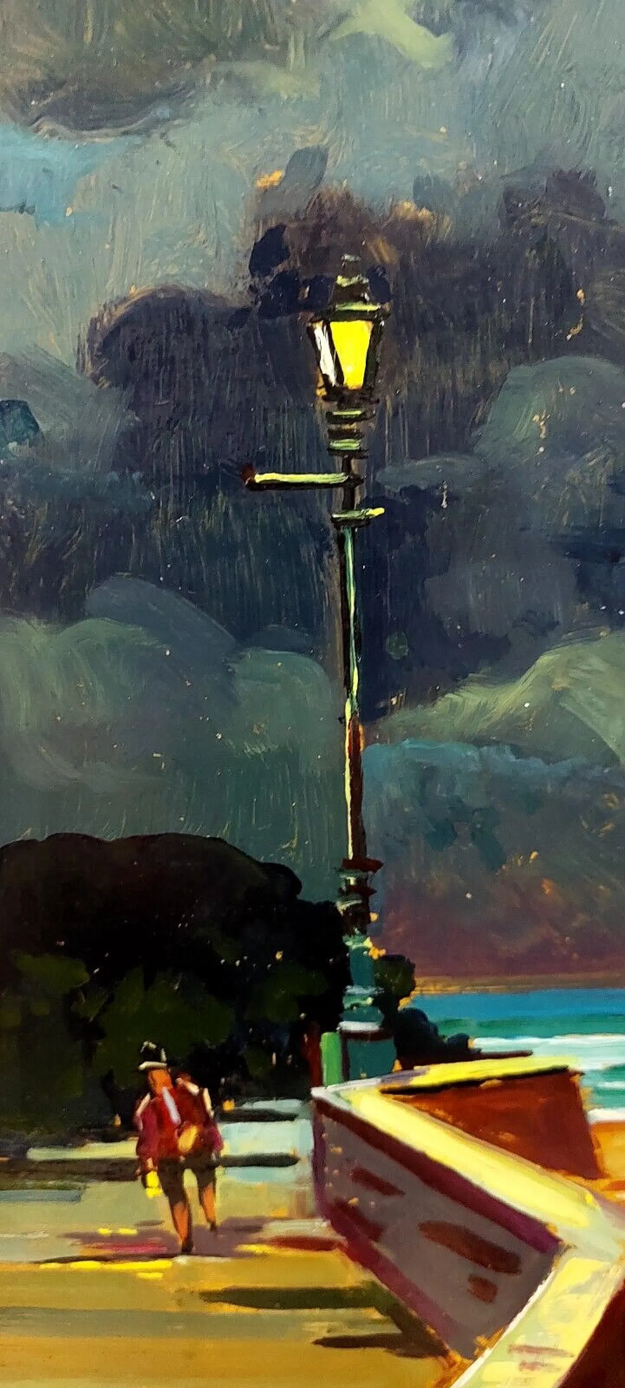 Livorno, oil on faesite, 1970s 9