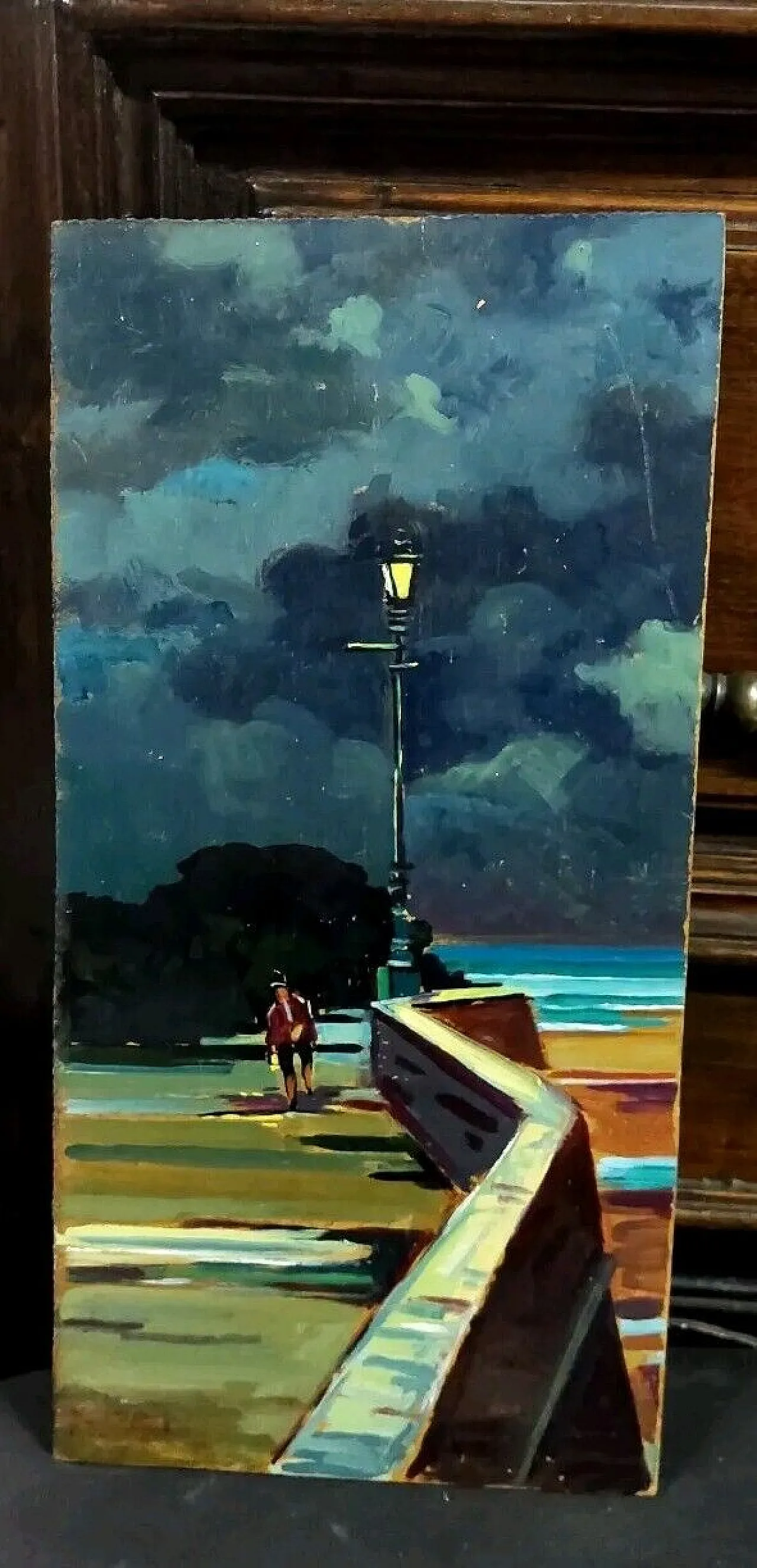 Livorno, oil on faesite, 1970s 12
