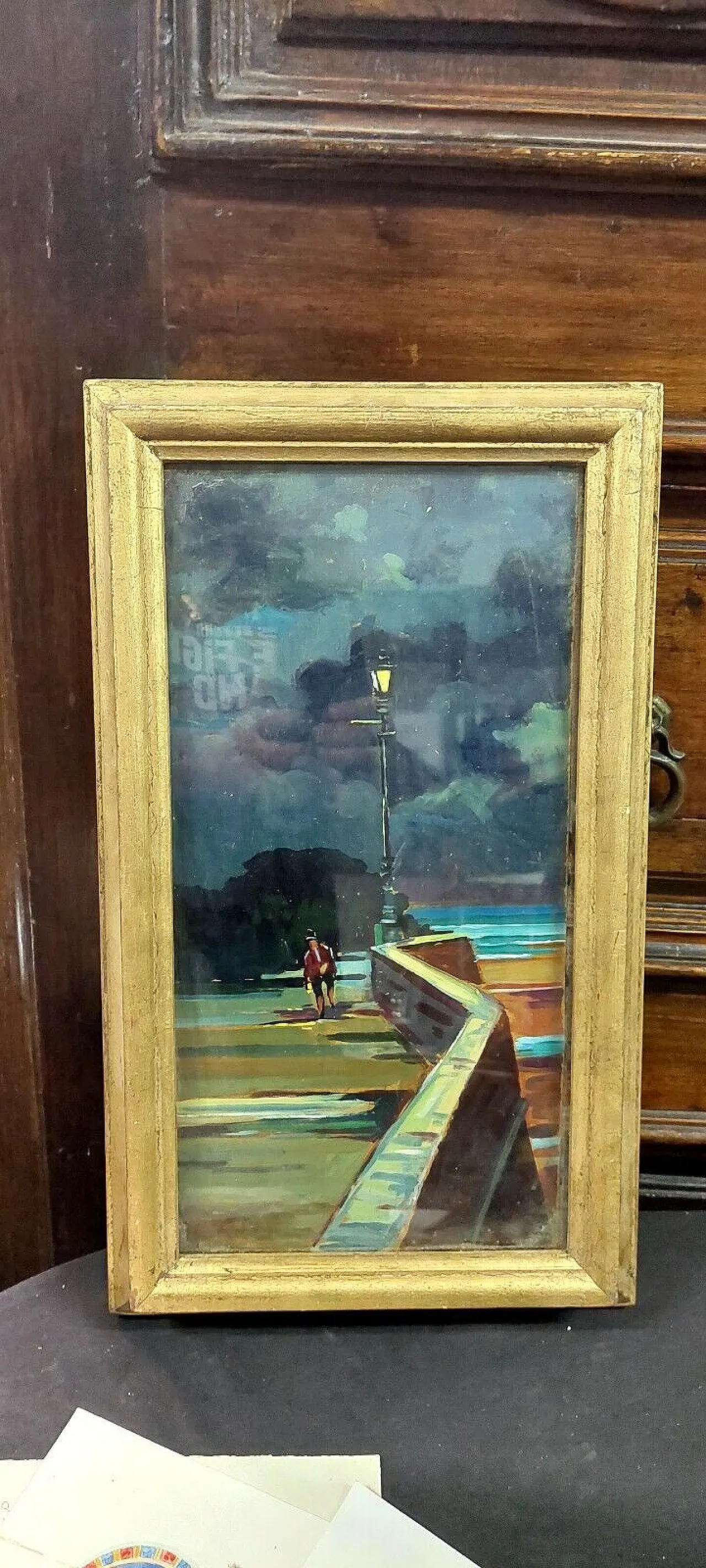 Livorno, oil on faesite, 1970s 13