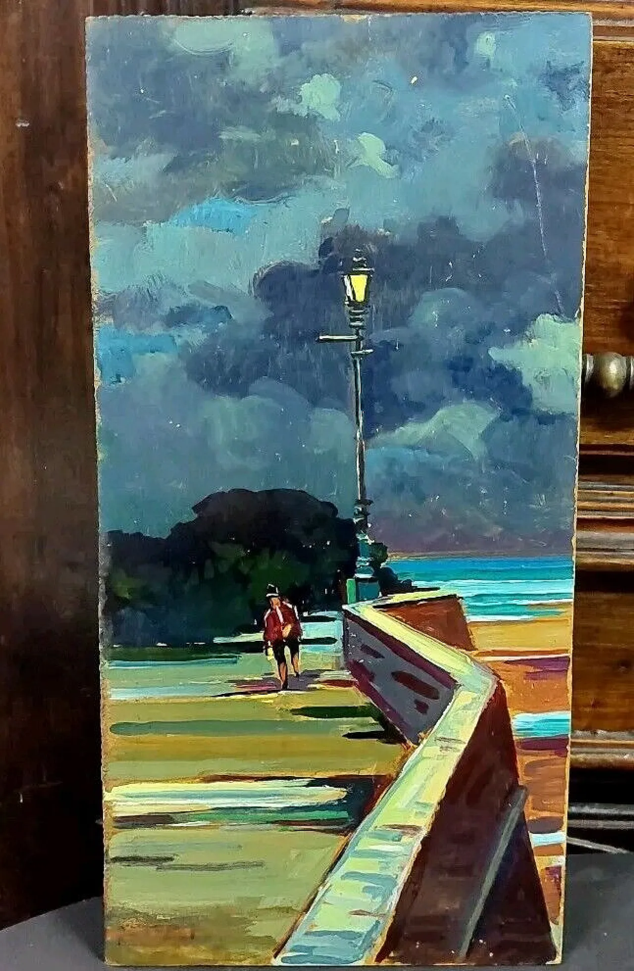 Livorno, oil on faesite, 1970s 15