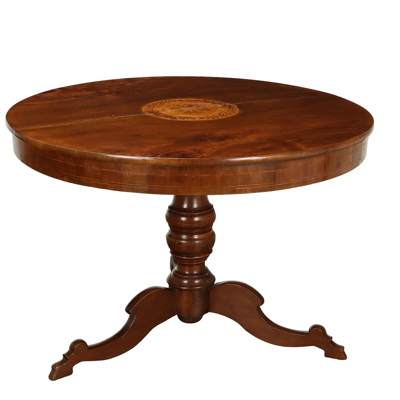 Round walnut table, second half of the 19th century 1