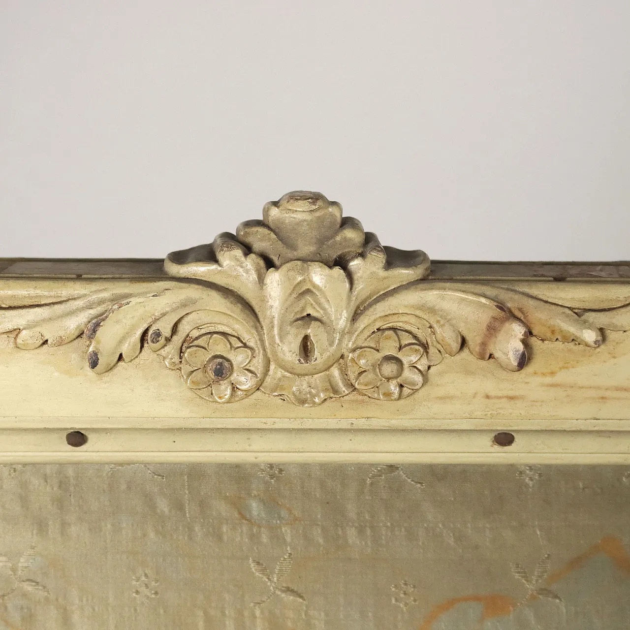 Neoclassical style lacquered wood and fabric screen 3