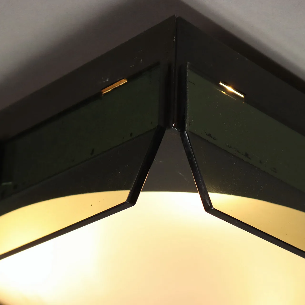 Vintage Ceiling Lamp Milky Glass Italy 1960s 4