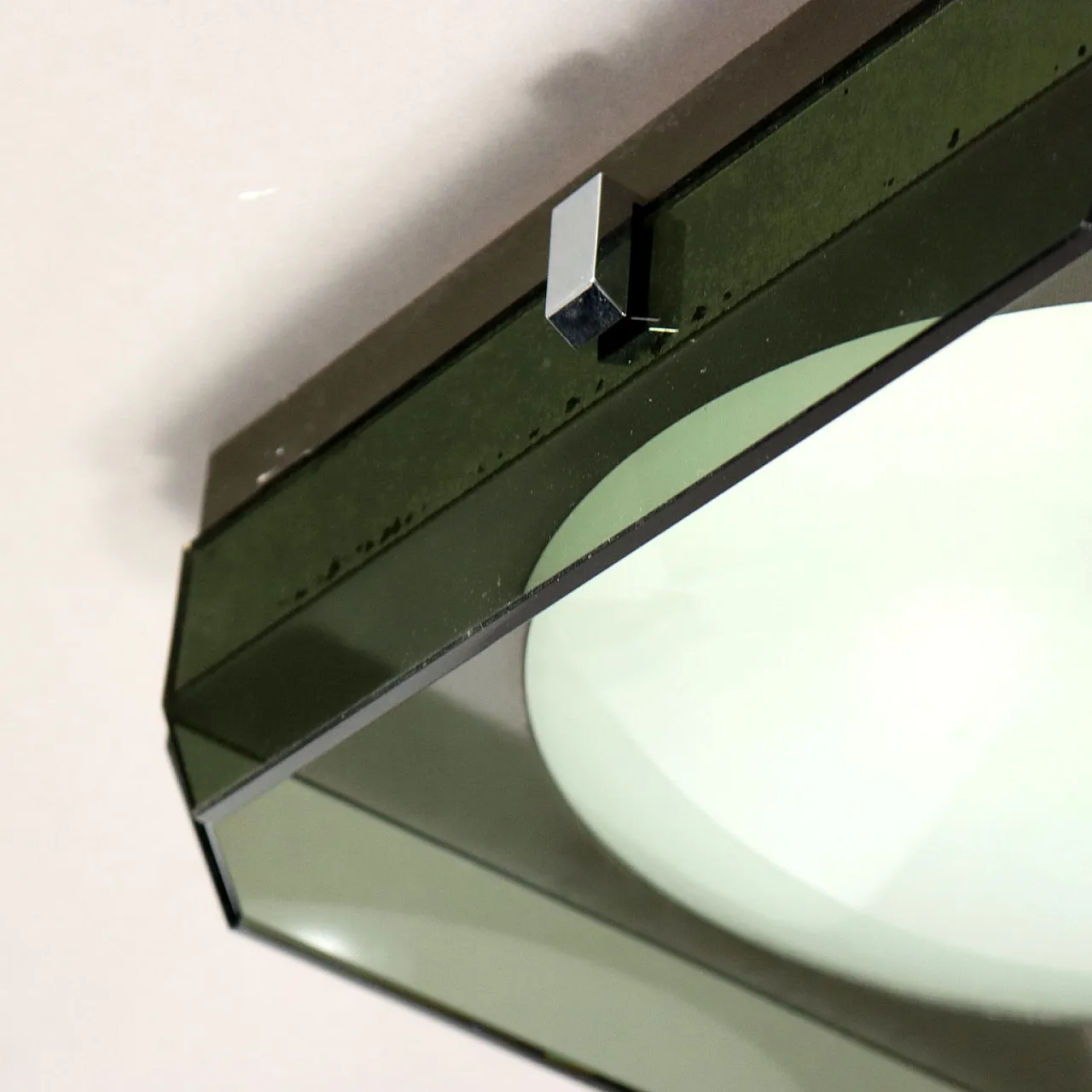 Vintage Ceiling Lamp Milky Glass Italy 1960s 6