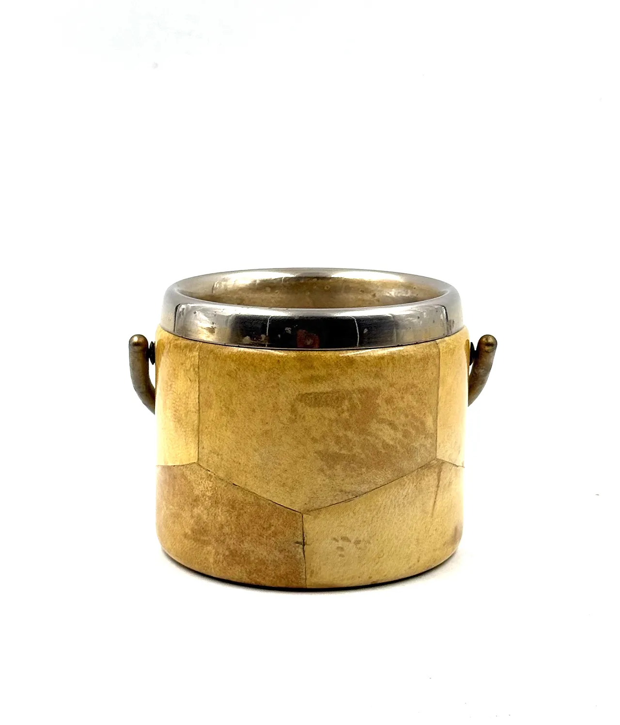 Mid-Century Cream Parchment Ice Bucket, Aldo Tura Italy 1950s 8