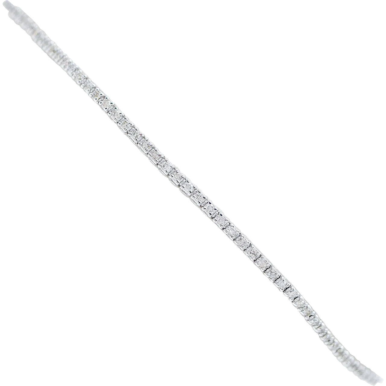 Bracciale tennis in oro bianco e diamanti, anni '70 6