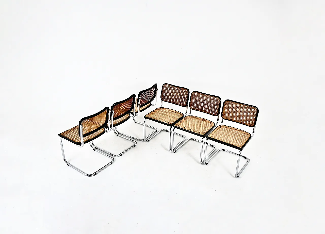 6 sedie da pranzo in stile B32 di Marcel Breuer, anni '80 2