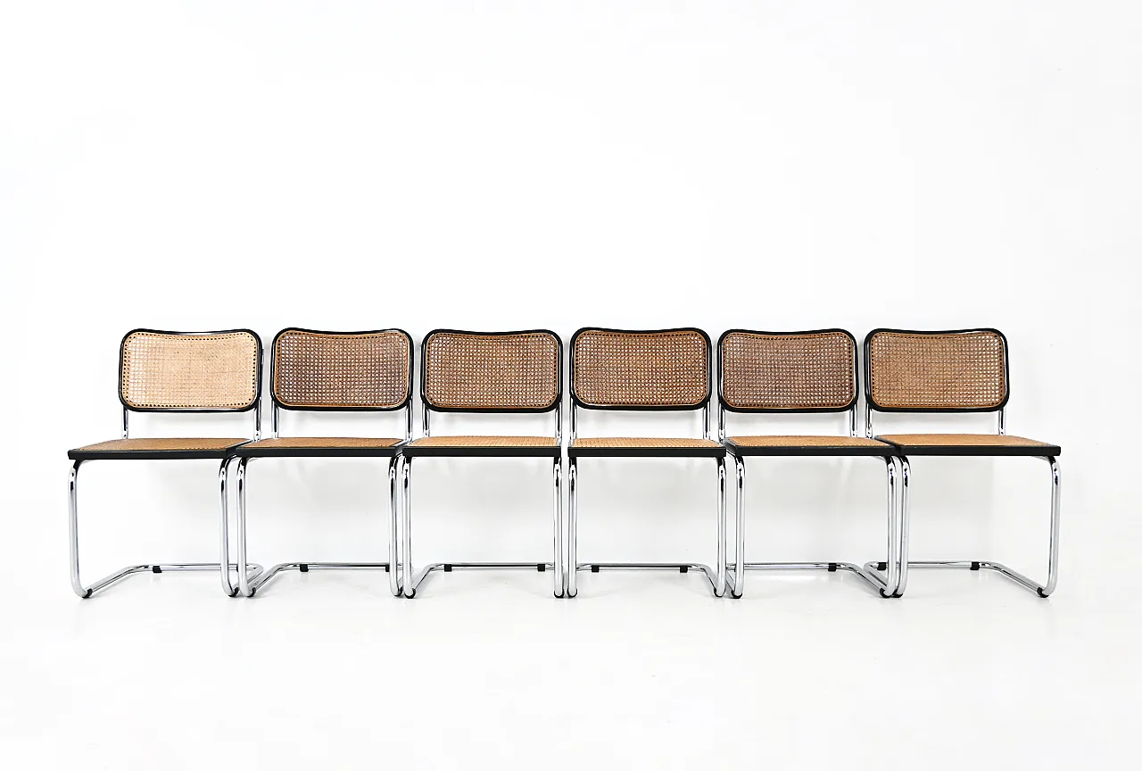6 sedie da pranzo in stile B32 di Marcel Breuer, anni '80 3