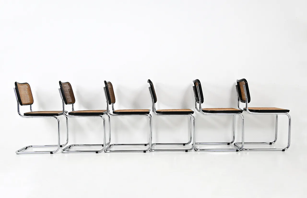 6 sedie da pranzo in stile B32 di Marcel Breuer, anni '80 4