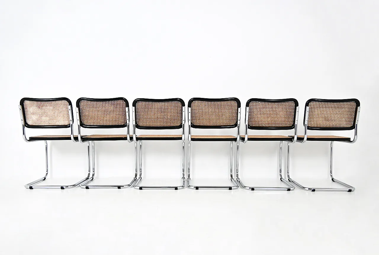 6 sedie da pranzo in stile B32 di Marcel Breuer, anni '80 5