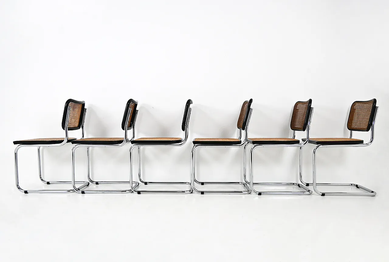 6 sedie da pranzo in stile B32 di Marcel Breuer, anni '80 6