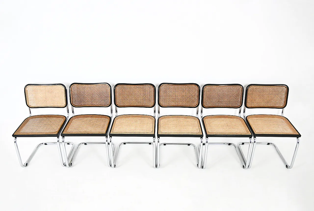 6 sedie da pranzo in stile B32 di Marcel Breuer, anni '80 7