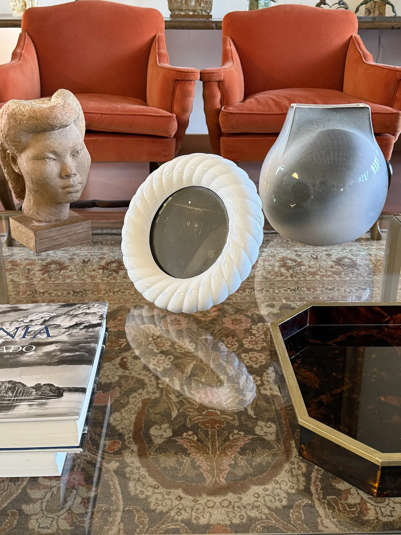 Hollywood Regency Ceramic Picture Frame, Tommaso Barbi Italy 1970s 4