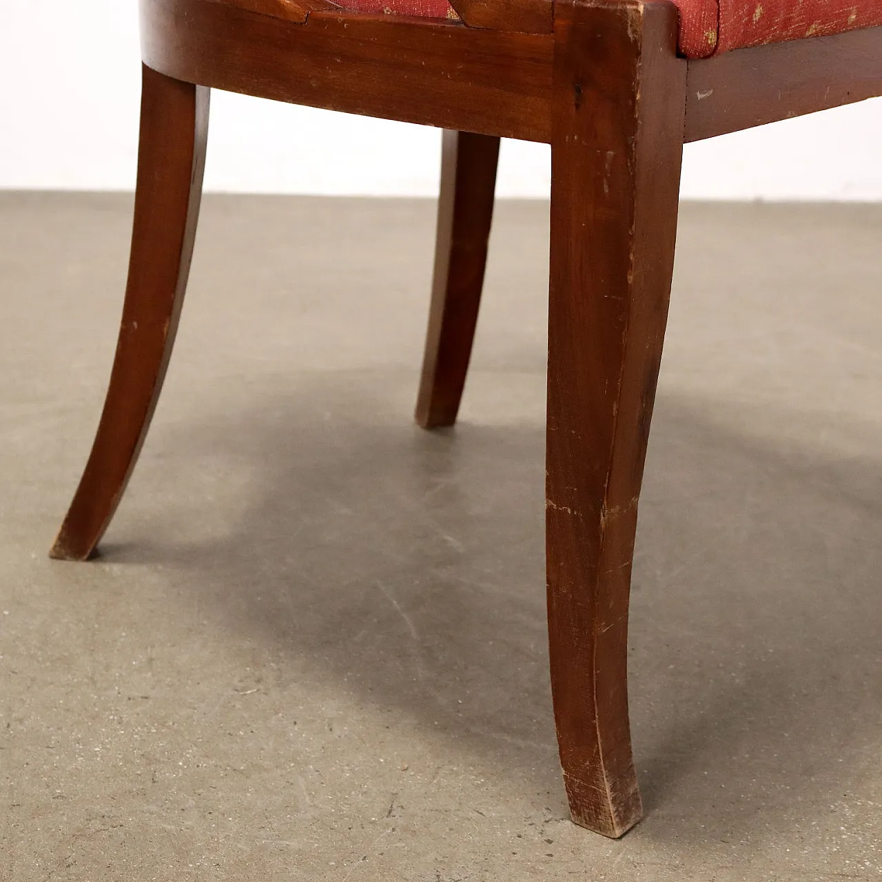 Empire-style armchair with footstool, 19th century 6