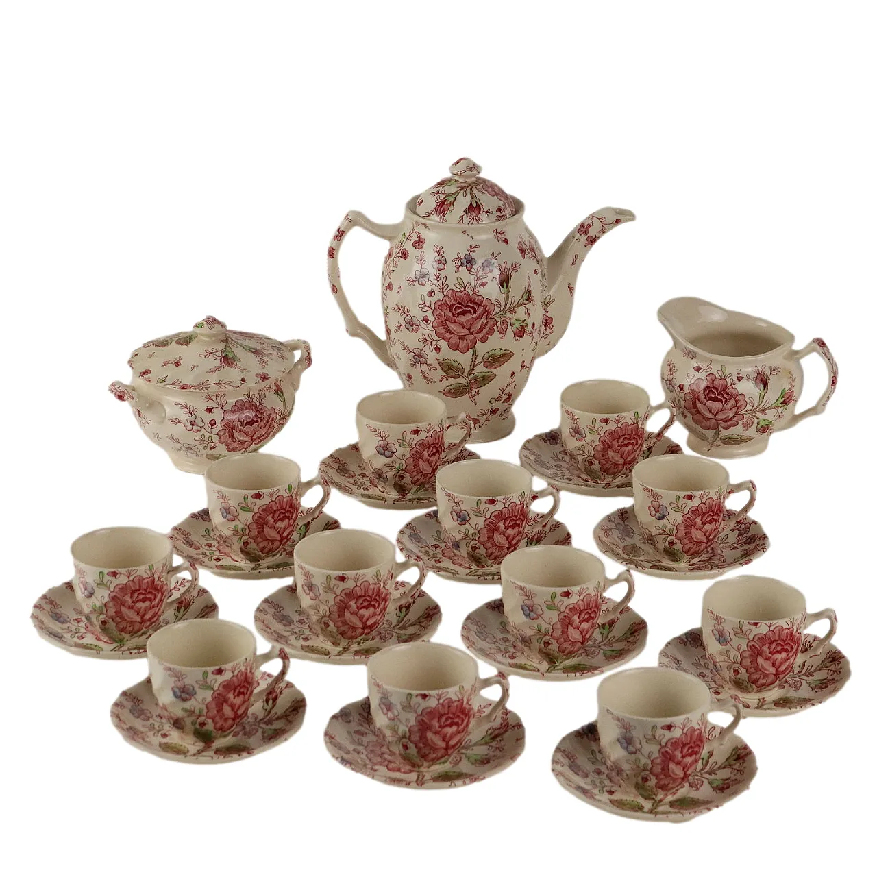 Servizio da caffè di Rose Chintz per Johnson Brothers, '900 1
