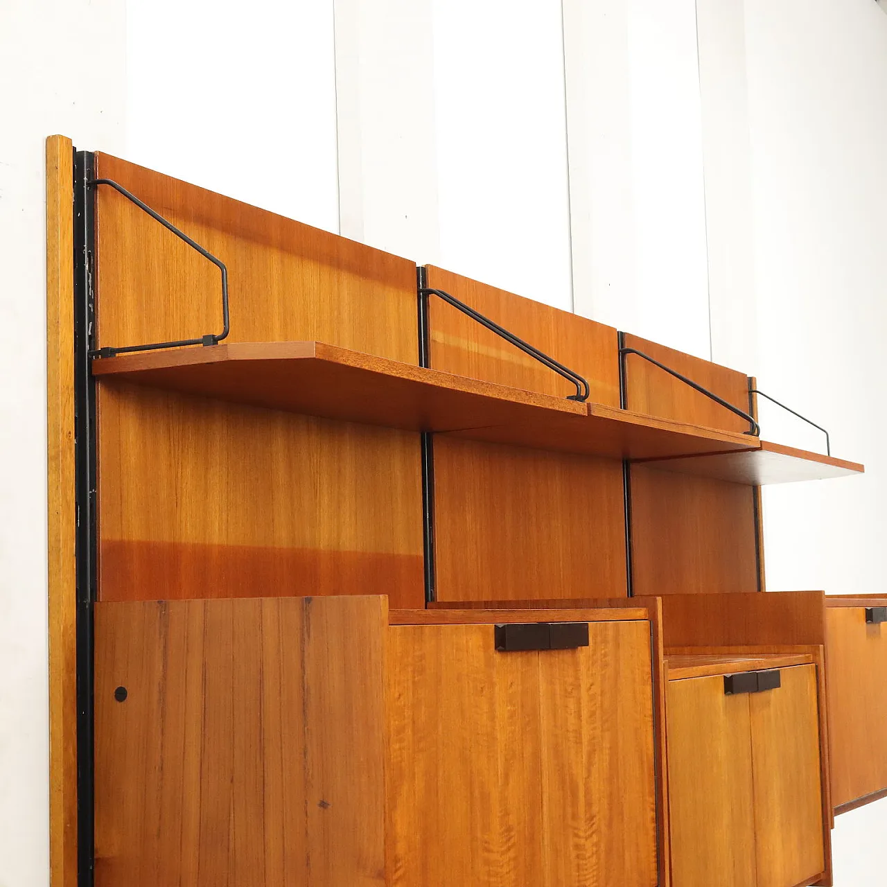 Wall bookcase in teak veneer, 1960s 4